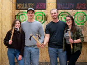Birthday party group at Valley Axe